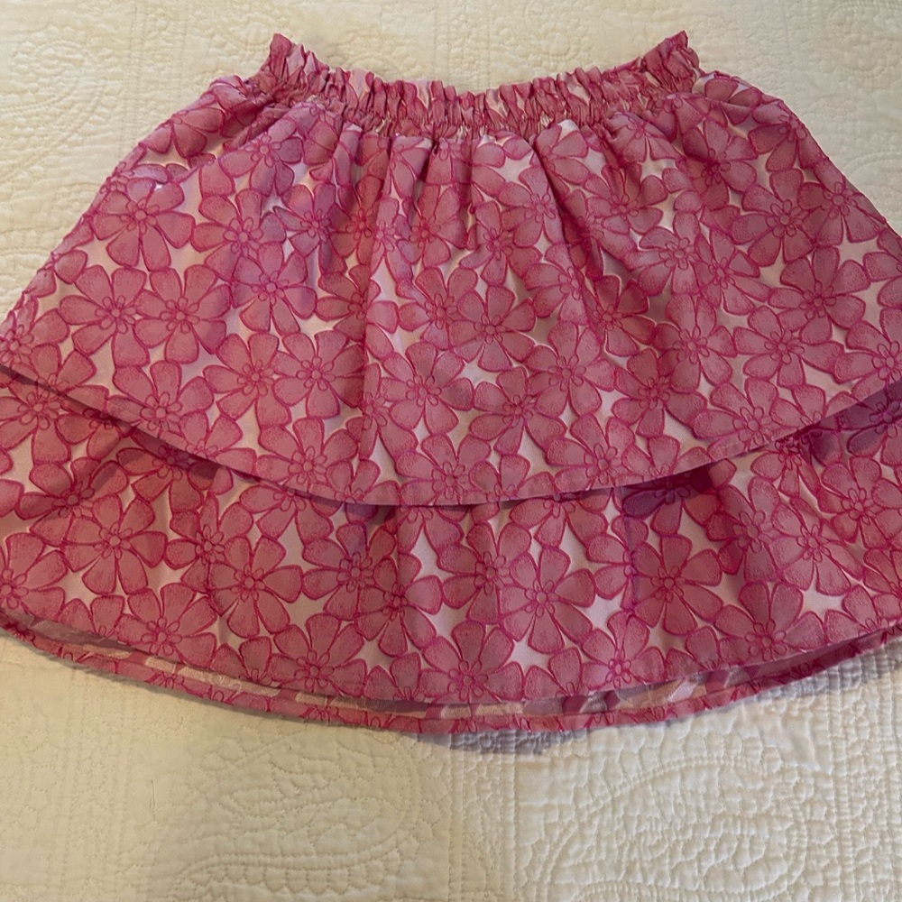 Mint Girls Floral Pink Skirt